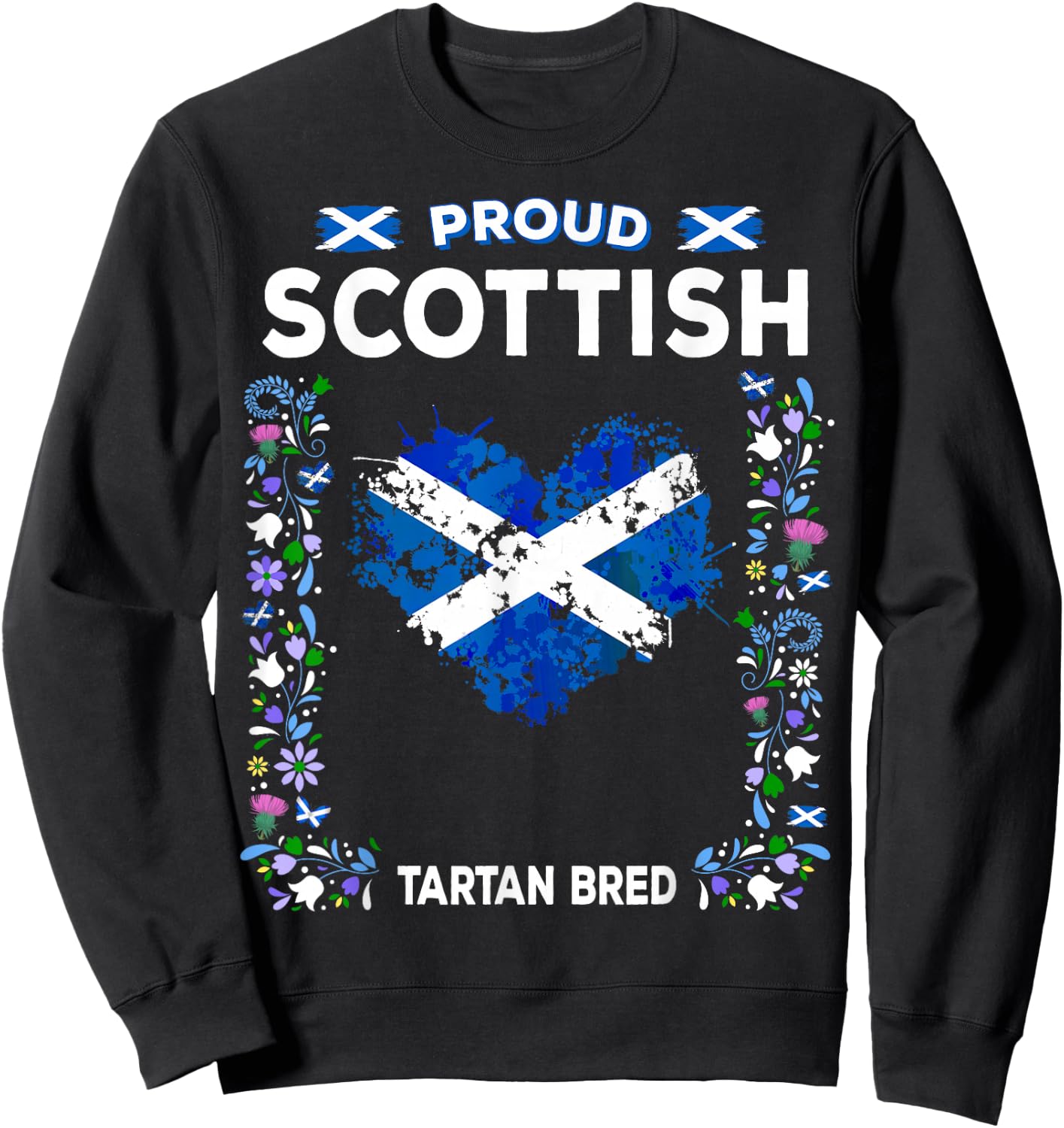 Scottish Flag Outfit Idea Scotland Themed Sweatshirt - Sweatshirt | Black