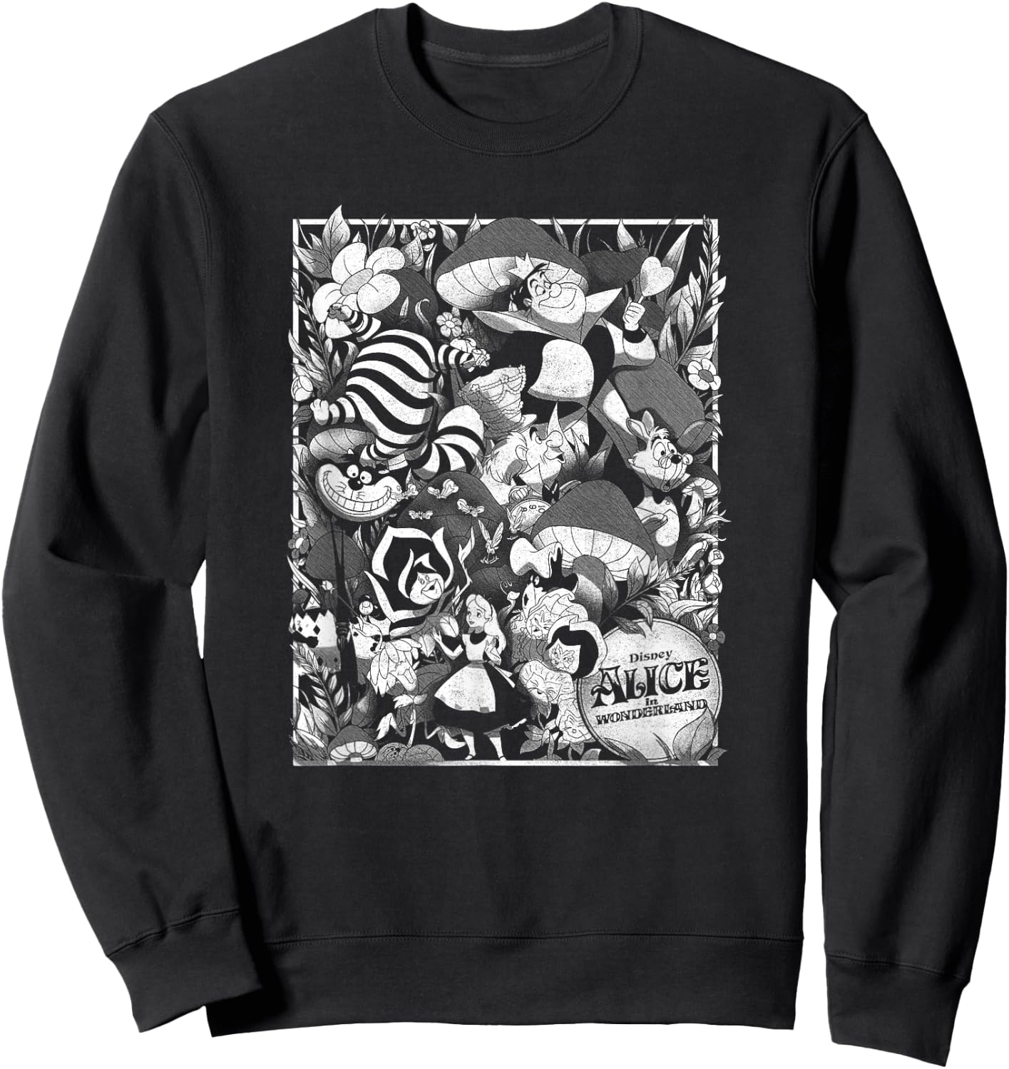 Disney Alice In Wonderland Group Collage Poster Sweatshirt - Sweatshirt | Black