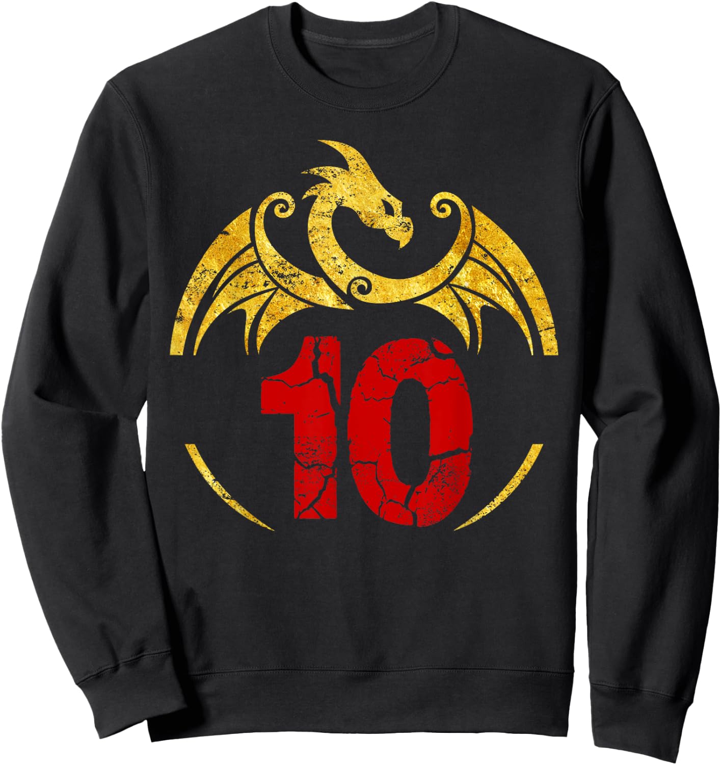 10th Birthday Gift Dragon Shirt Sweatshirt - Sweatshirt | Black