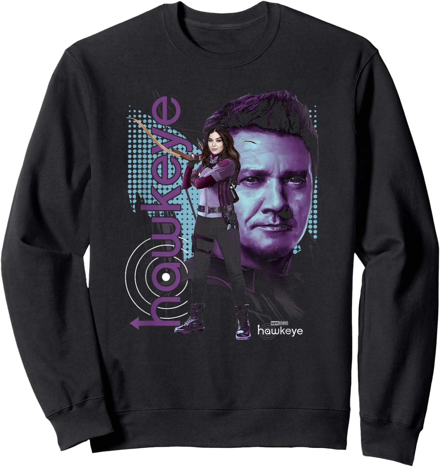 Marvel Hawkeye Disney Plus Group Shot Team Hawkeye Poster Sweatshirt - Sweatshirt | Black