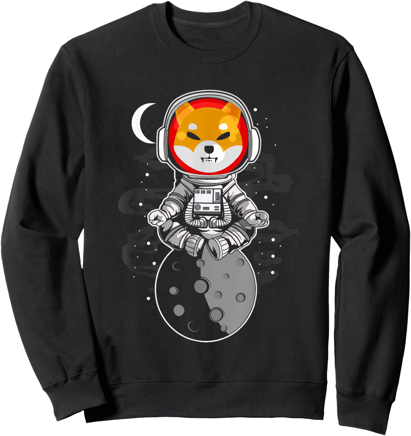 Shiba Inu Spacesuit Moon Shib Army Crypto Token Coin Sweatshirt - Sweatshirt | Black