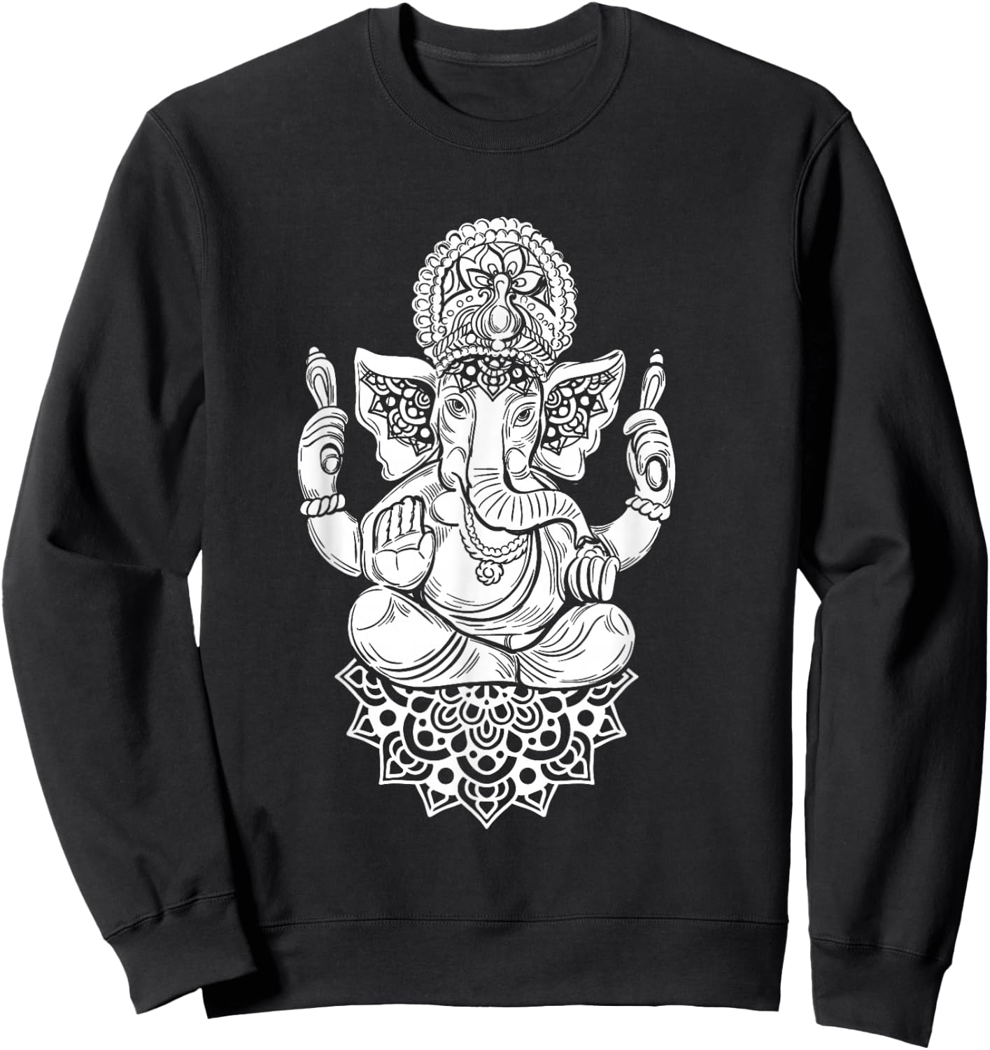 Ganesha India Hinduism Meditation Buddhism Elephant Ganapati Sweatshirt - Sweatshirt | Black