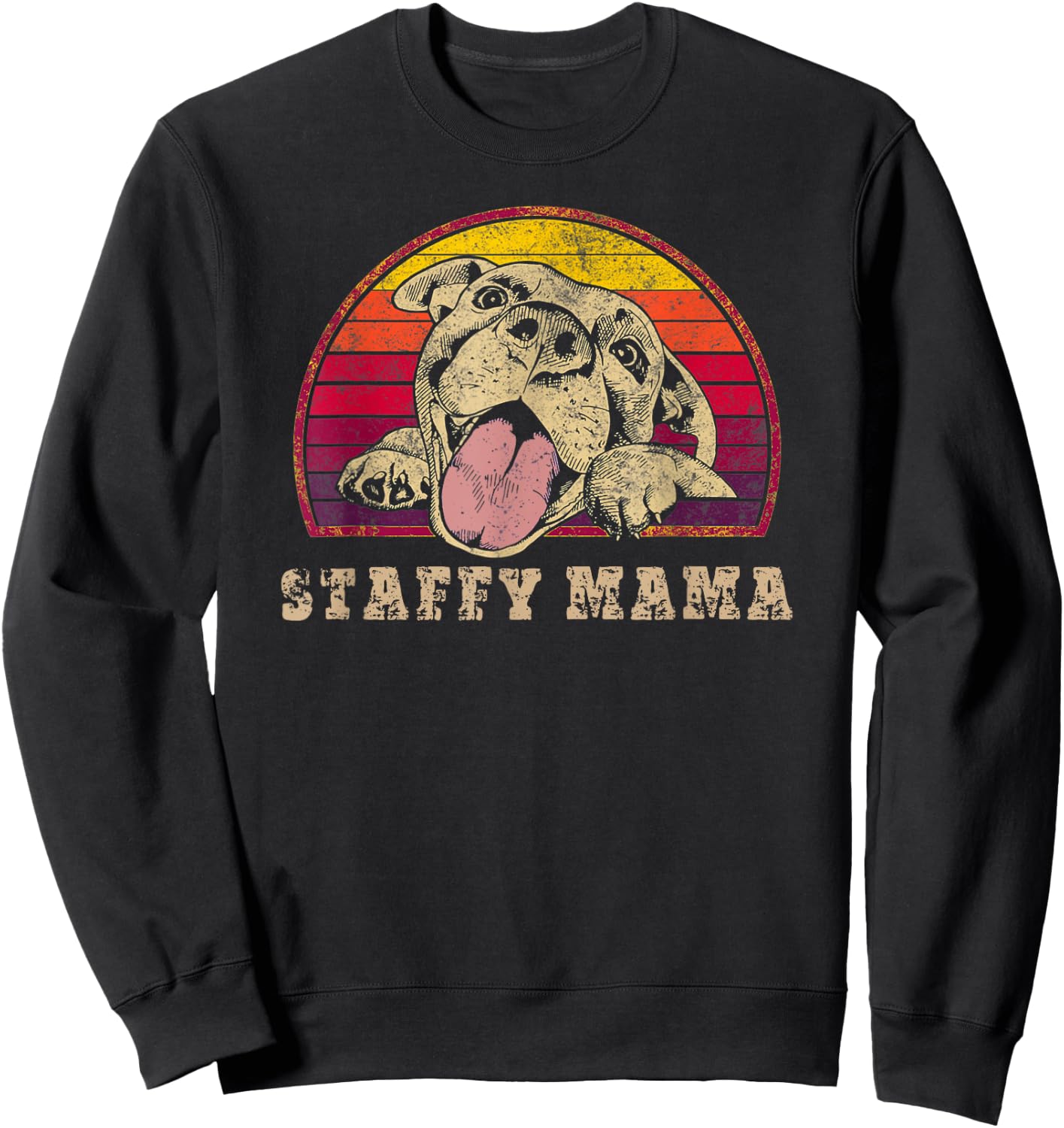 Staffy Mama - Staffy Mum - Cute Staffordshire Bull Terrier Sweatshirt - Sweatshirt | Black
