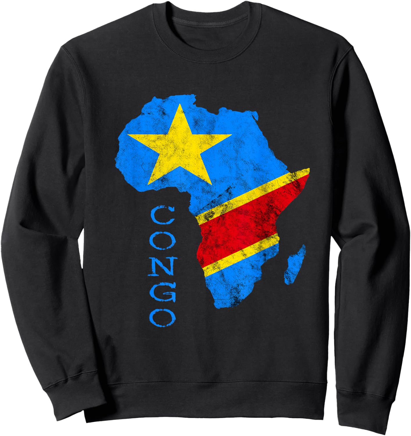 Congo Africa Map Congolese Flag African Roots DRC Pride Sweatshirt - Sweatshirt | Black