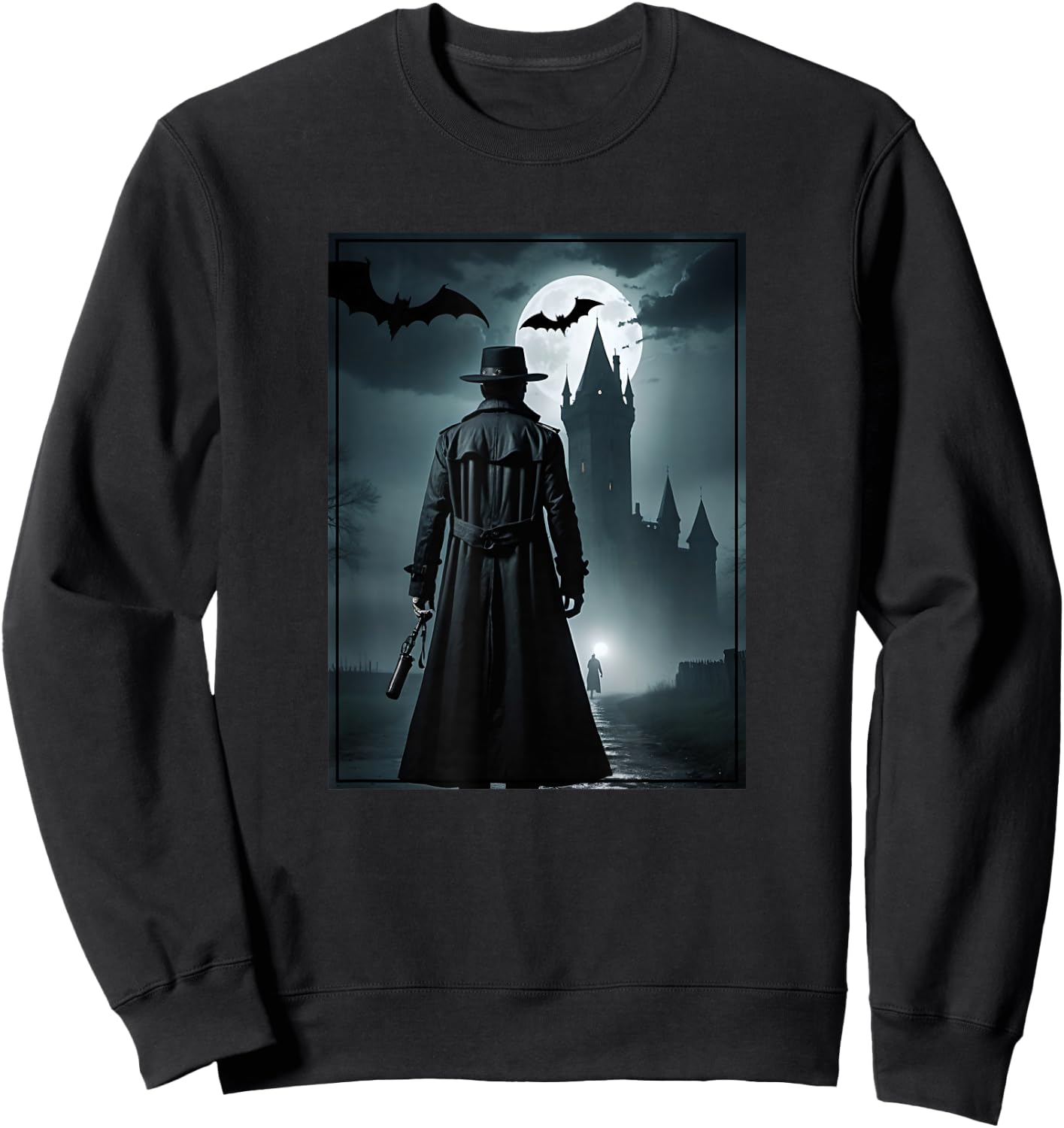 Van Helsing approaching Dracula's castle Sweatshirt - Sweatshirt | Black