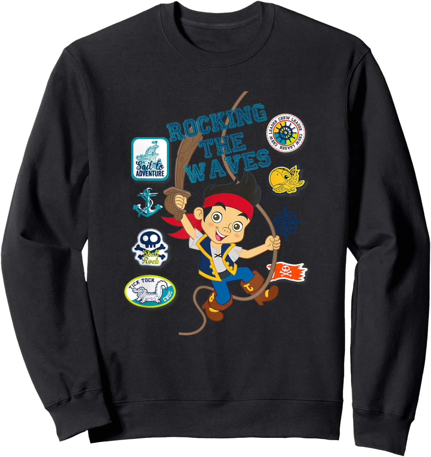 Disney Jake and The Never Land Pirates Rocking The Waves Sweatshirt - Sweatshirt | Black