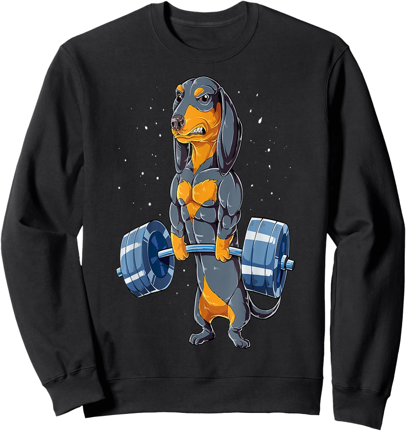 Dachshund Weightlifting Funny Bodybuilder Weight Lifter Sweatshirt - Sweatshirt | Black
