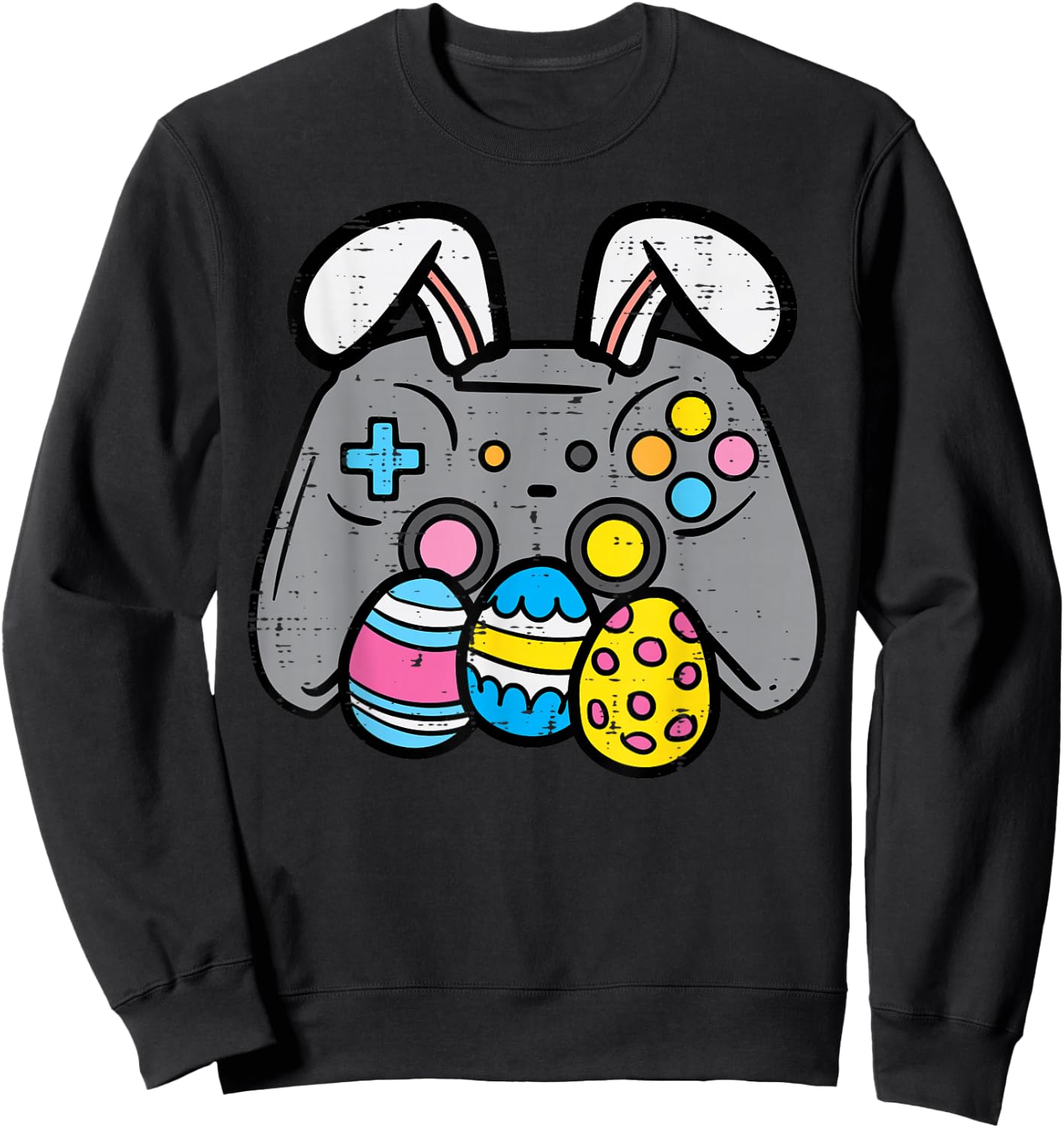 Easter Video Game Bunny Eggs Gaming Gamer Boys Men Teen Kids Small Sweatshirt - Sweatshirt | Black