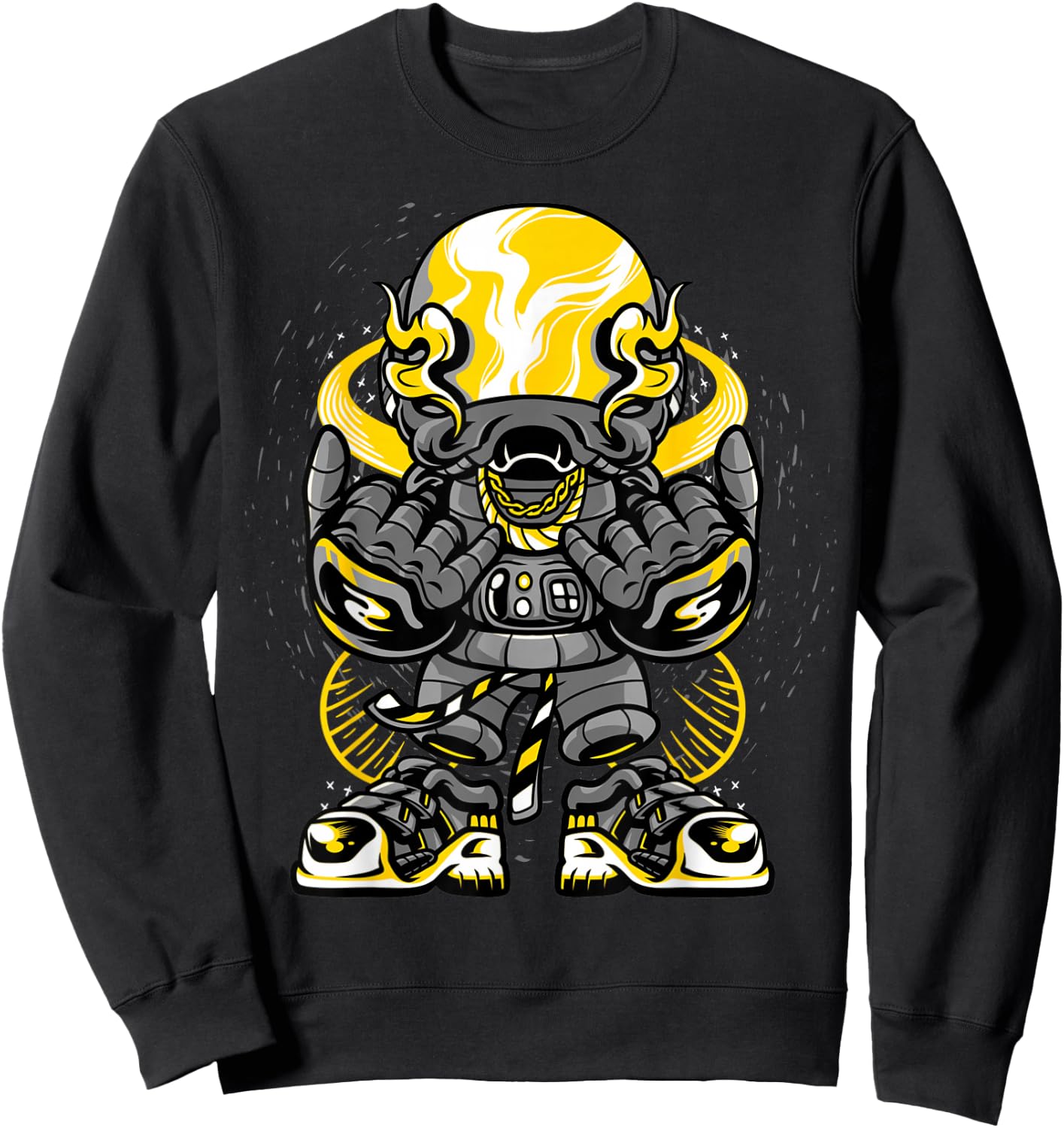 Urban Graffiti Style Astronaut Cool Hip Hop Theme Design Sweatshirt - Sweatshirt | Black