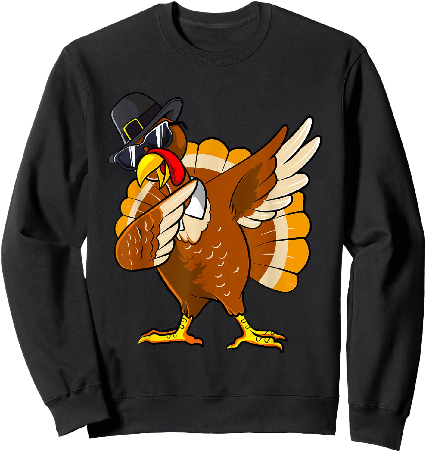 Dabbing Turkey Thanksgiving Day Gifts Pilgrim Boys Kids Men Sweatshirt - Sweatshirt | Black