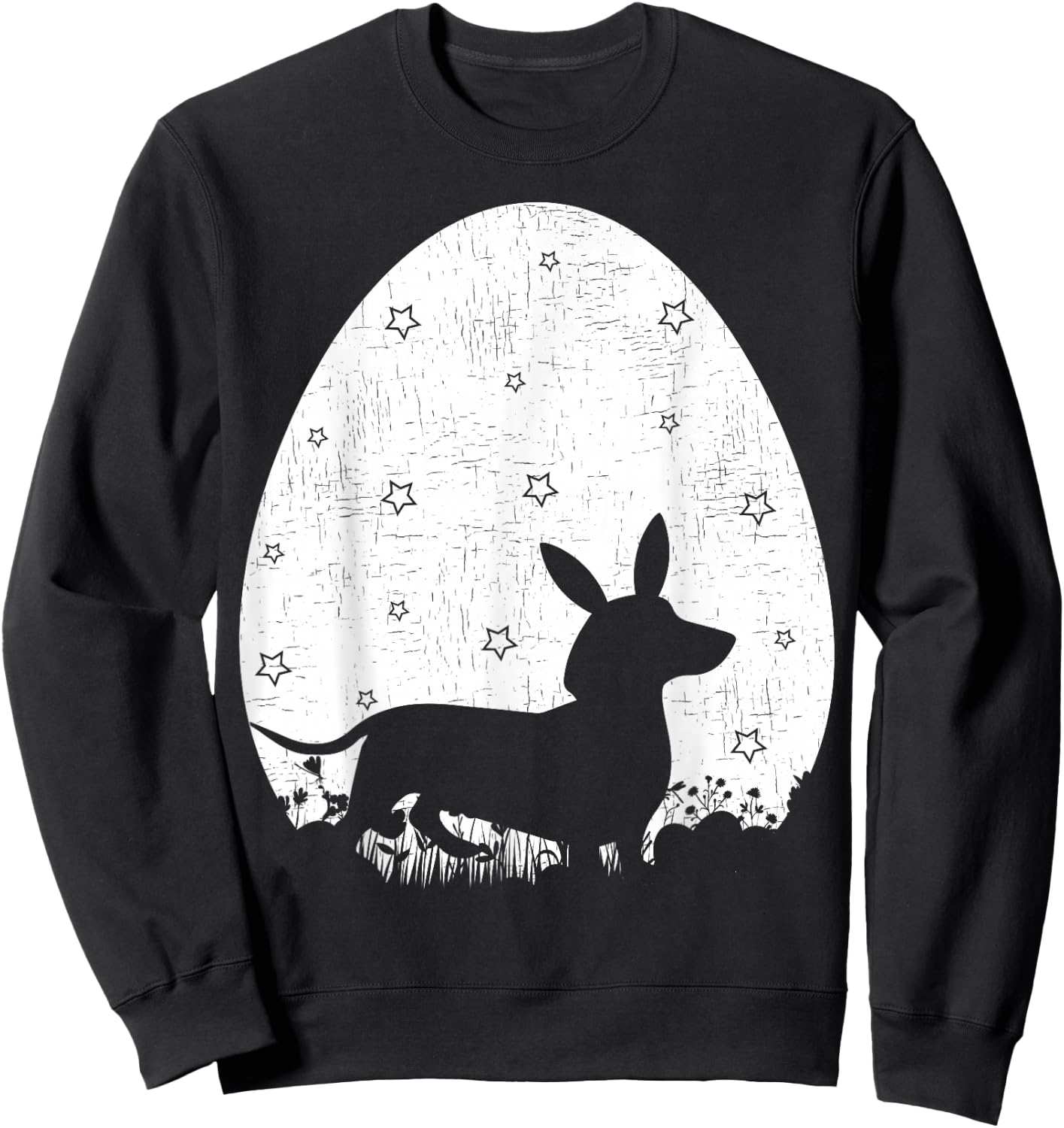 Easter Egg Vintage Retro Style Dachshund Dog Easter Sunday Men Women Girls Kids Sweatshirt - Sweatshirt | Black