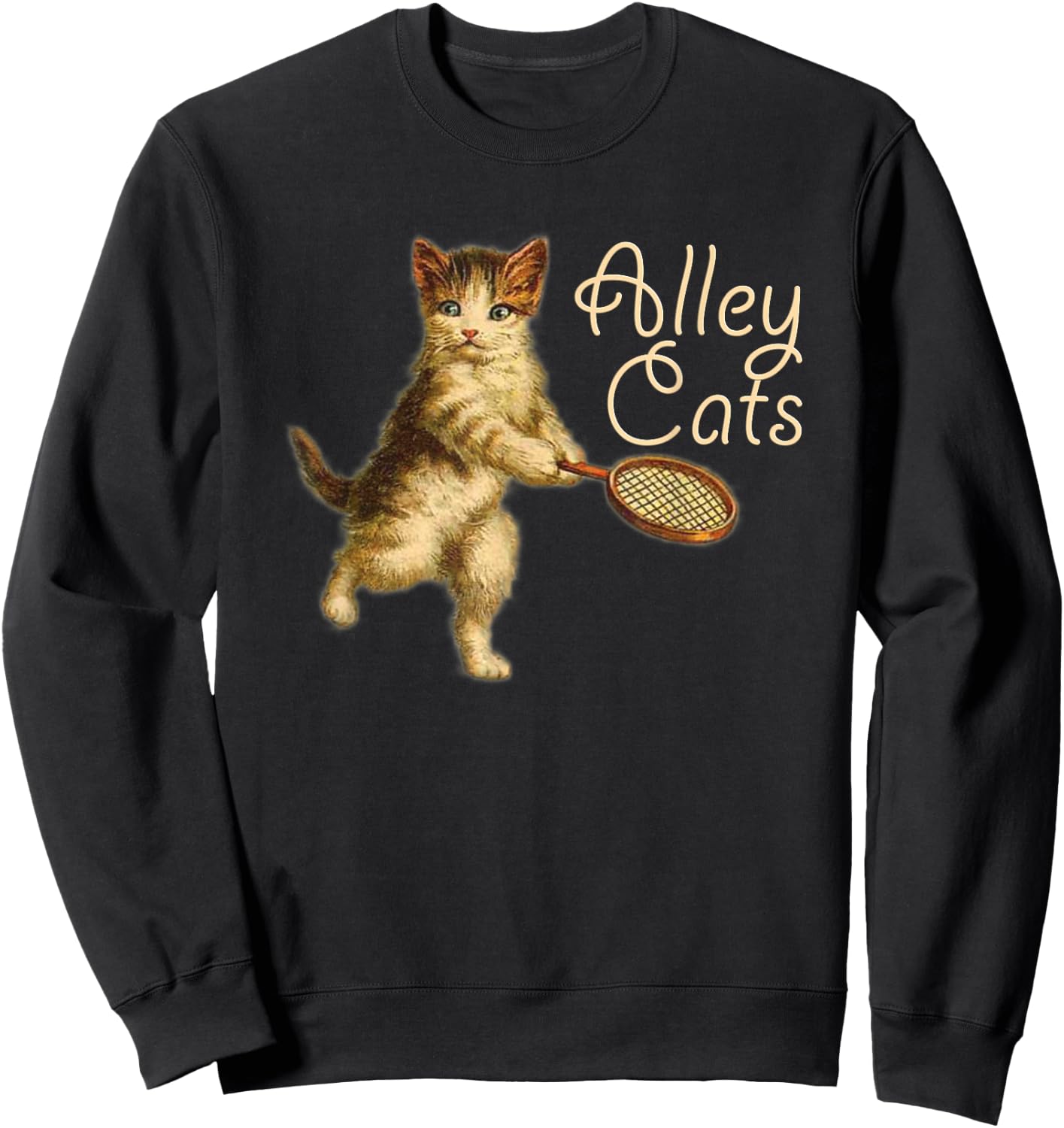 Cute, Funny Alley Cats Tennis Sweatshirt - Sweatshirt | Black