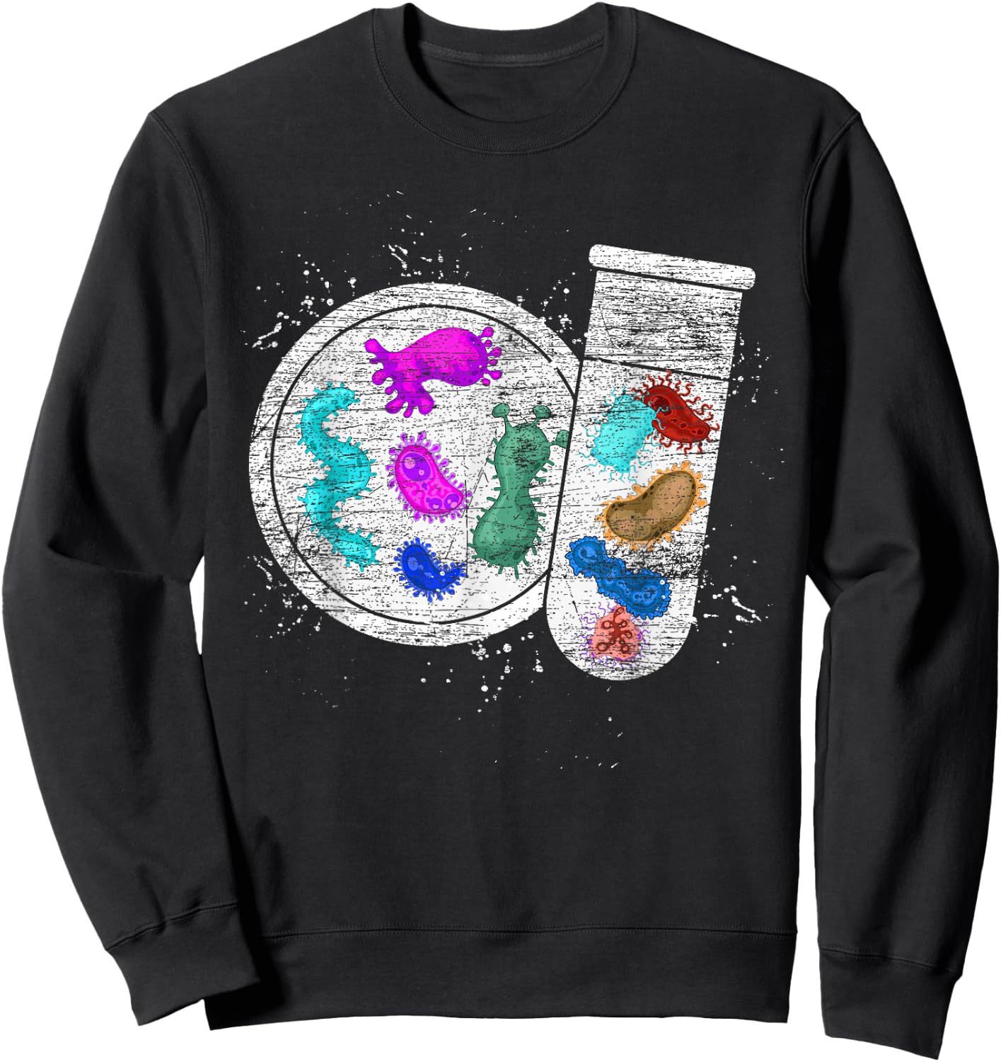 Biology Laboratory Microbiology Science Bacteria Sweatshirt - Sweatshirt | Black