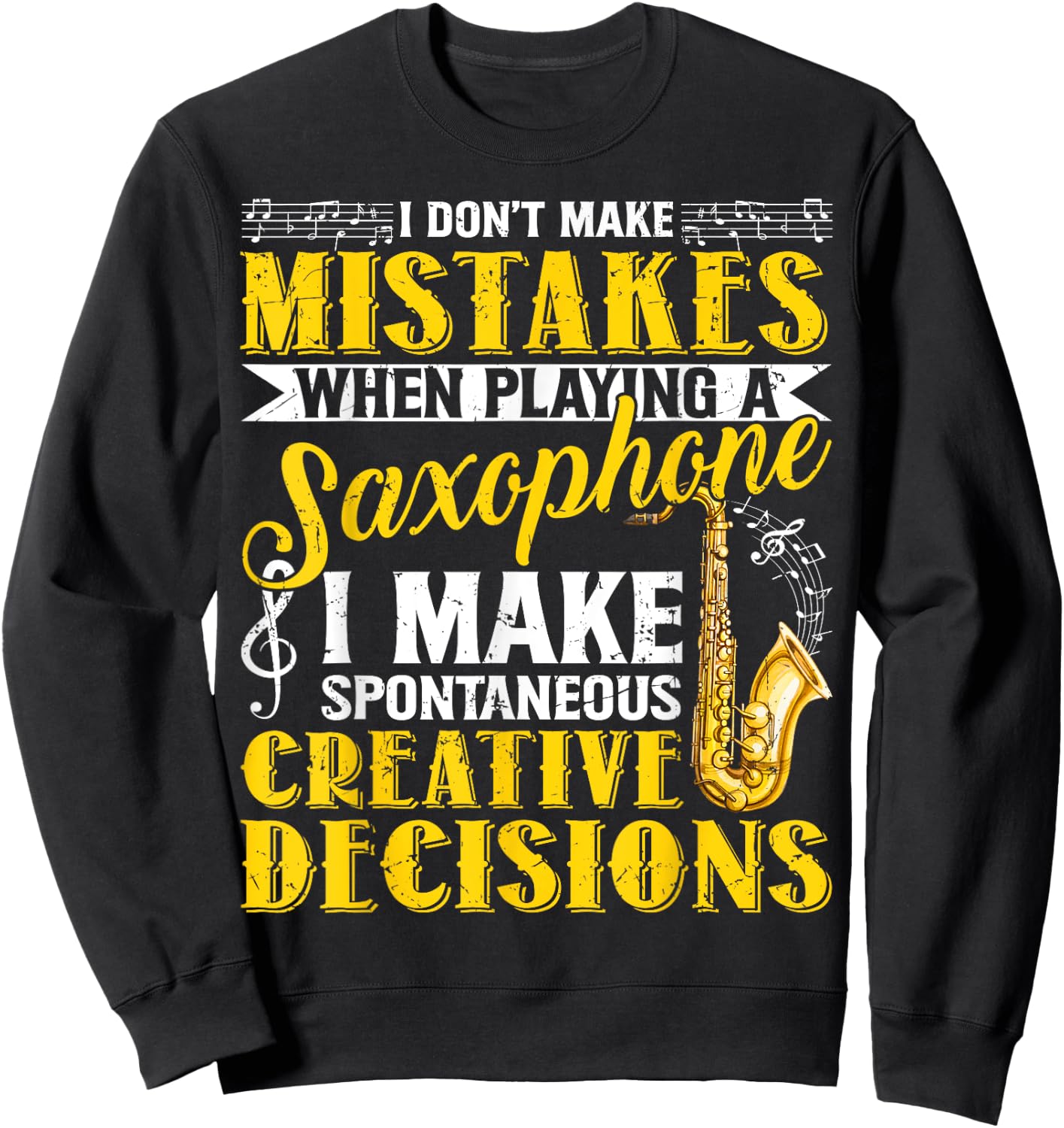 Funny Tenor Saxophone Gift Men Women Boys Girls Sax Players Sweatshirt - Sweatshirt | Black