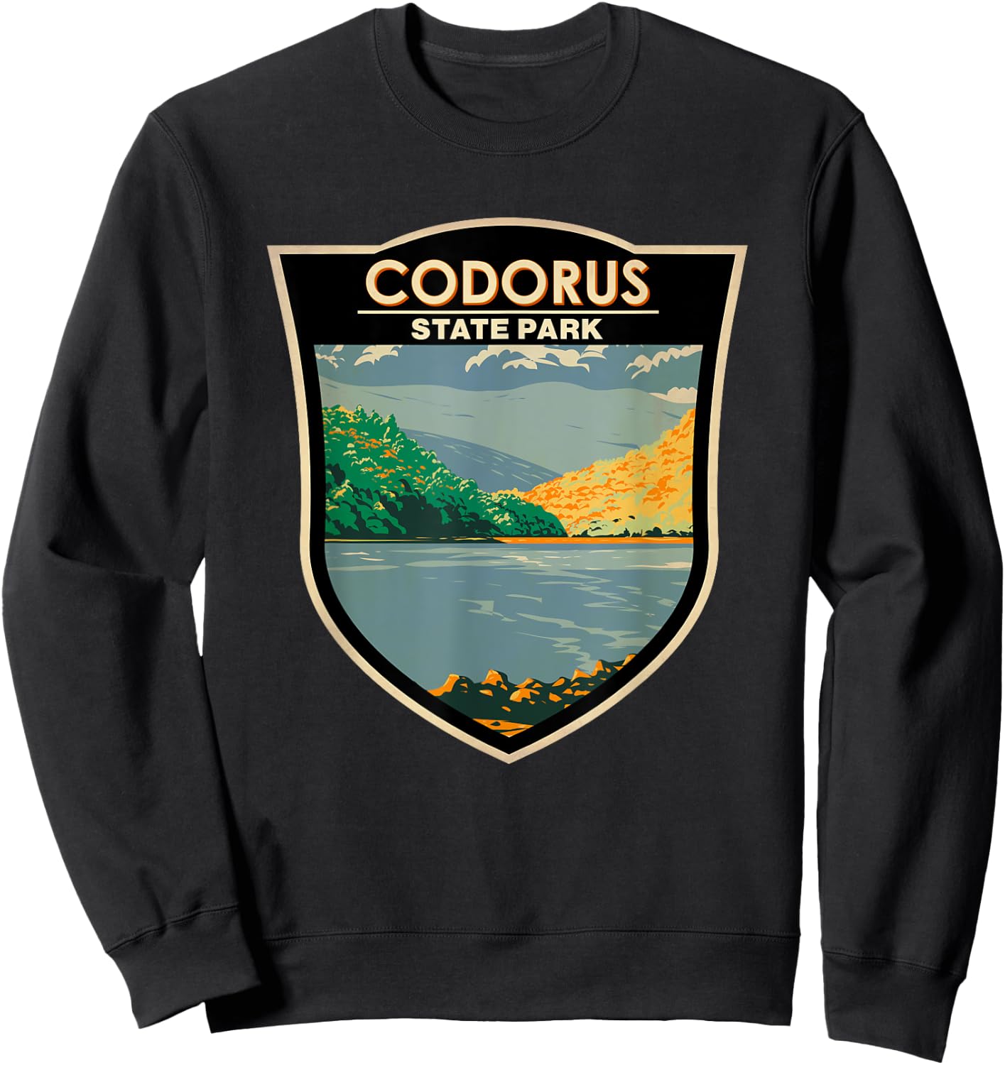 Codorus State Park Pennsylvania Badge Vintage Sweatshirt - Sweatshirt | Black