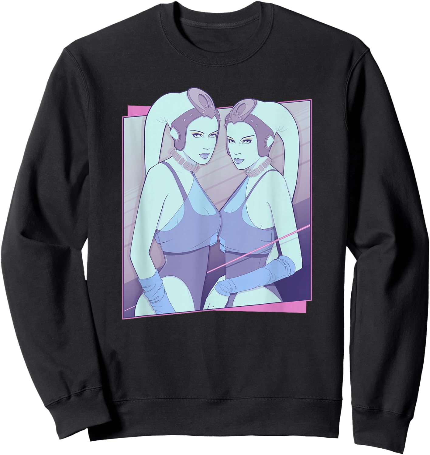 Star Wars Anna Gella And Tann Gella Twi'lek Twins Poster Sweatshirt - Sweatshirt | Black
