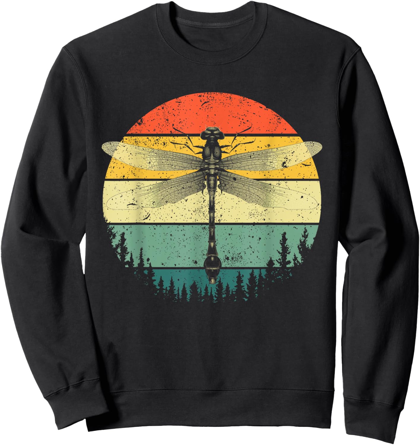 Cool Dragonfly Art Men Women Retro Nature Insect Entomology Sweatshirt - Sweatshirt | Black