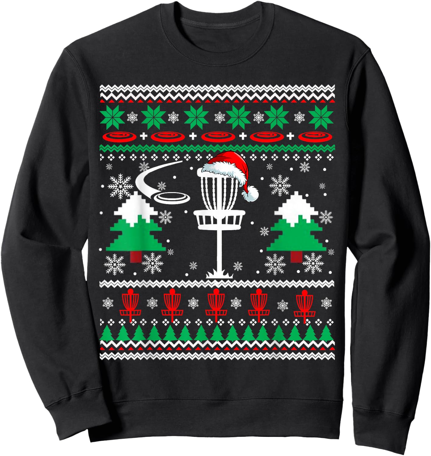 Santa Disc Golf Xmas Sweater Santa Disc Golf Sport Player Sweatshirt - Sweatshirt | Black