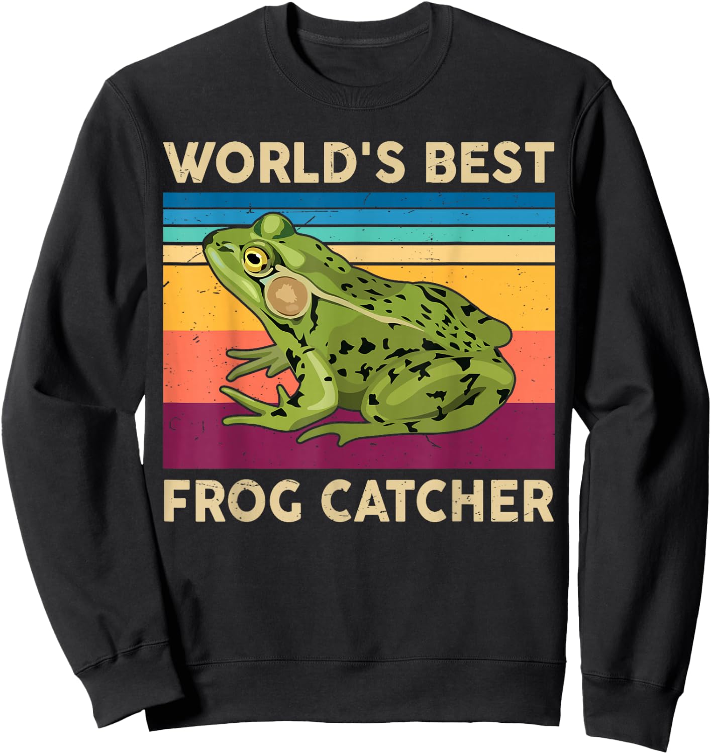 Frog-Shirt Kids Worlds Best Frog-Catcher Boy Toddler Funny Sweatshirt - Sweatshirt | Black