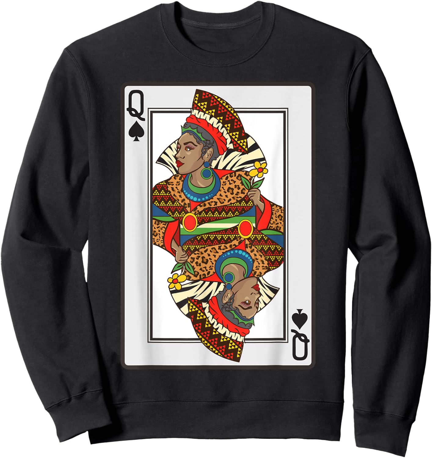 Queen Spades African American Card Halloween Gift Sweatshirt - Sweatshirt | Black