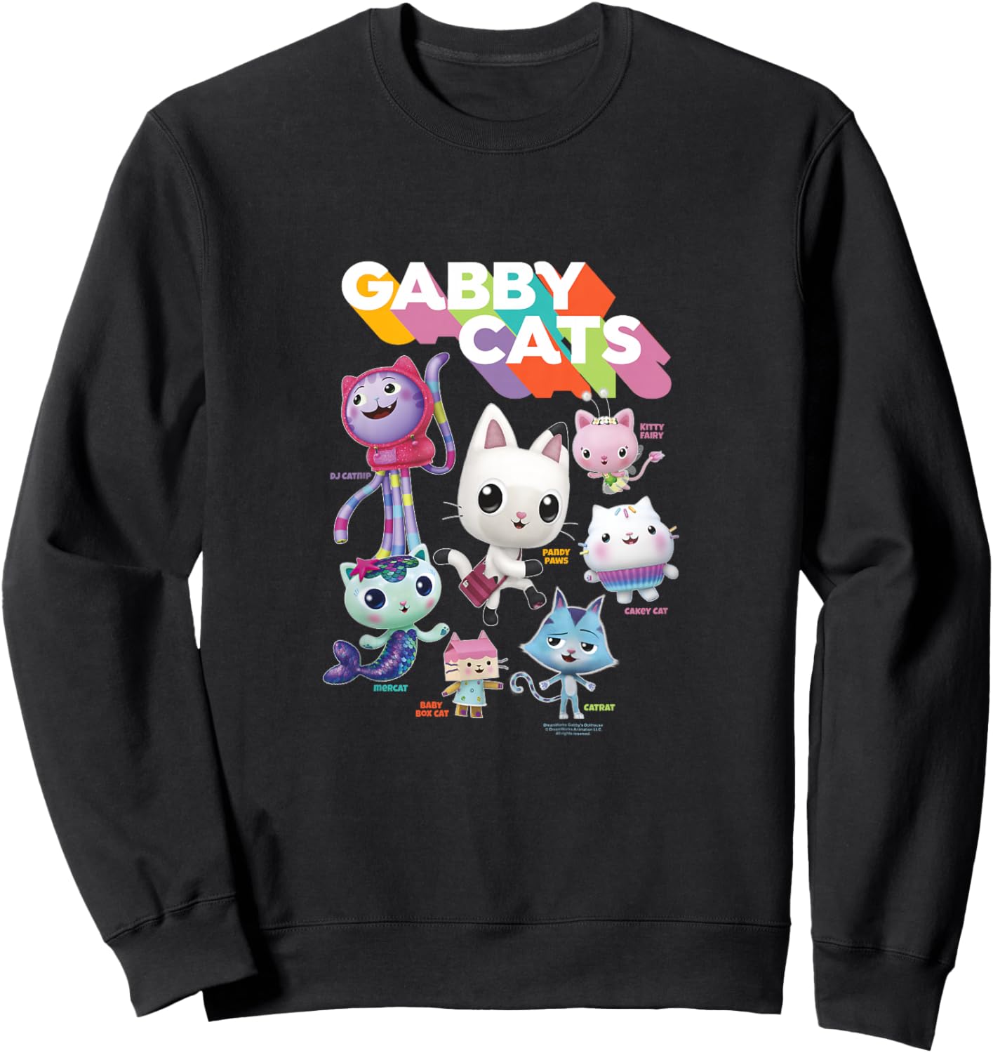 Kids Gabby's Dollhouse Gabby Cats Sweatshirt - Sweatshirt | Black