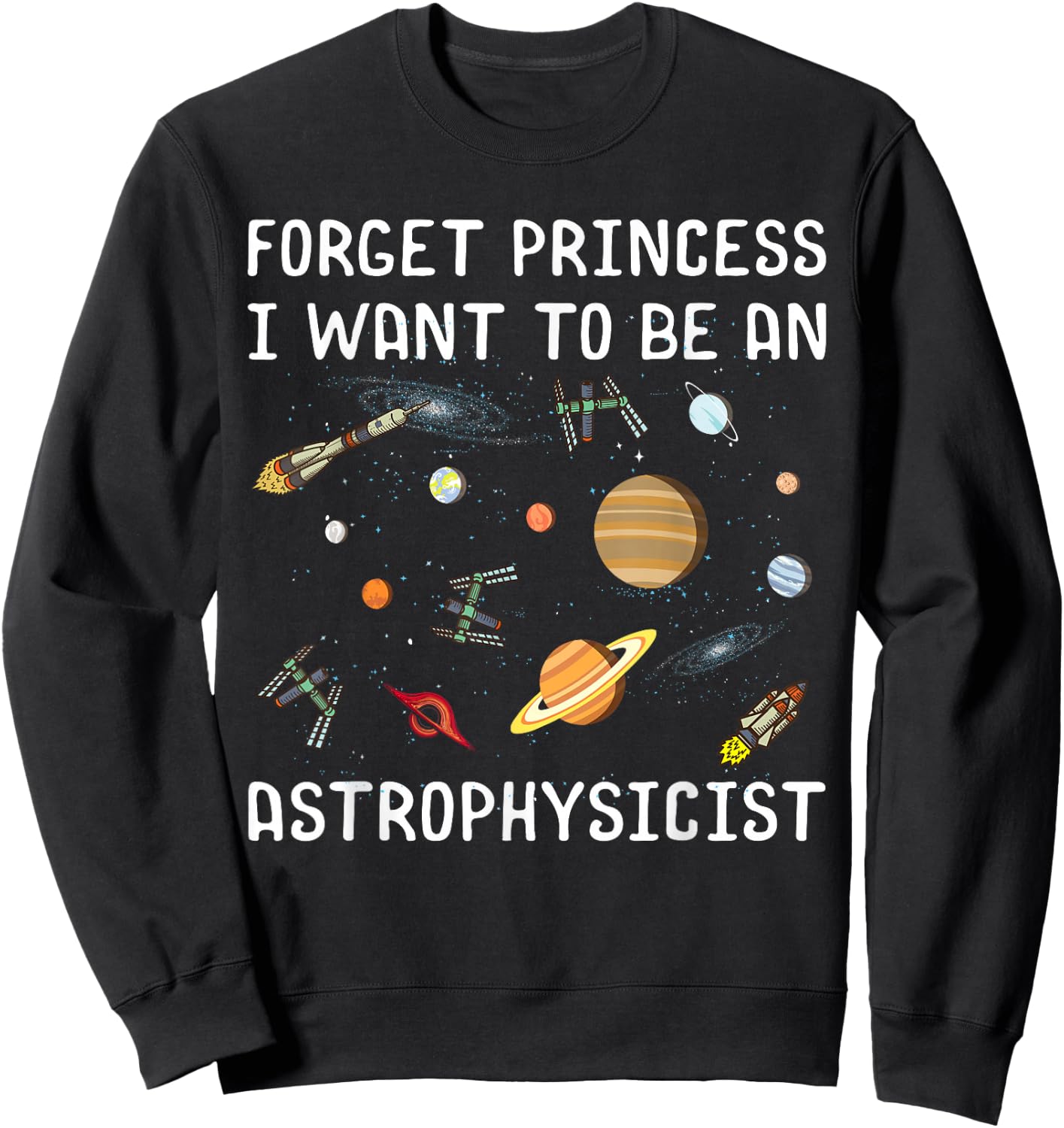 Space Lovers Stars Space Travel Gift Telescope Sweatshirt - Sweatshirt | Black