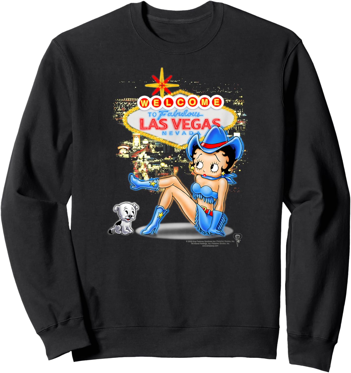 Betty Boop Welcome Las Vegas Small Sweatshirt - Sweatshirt | Black