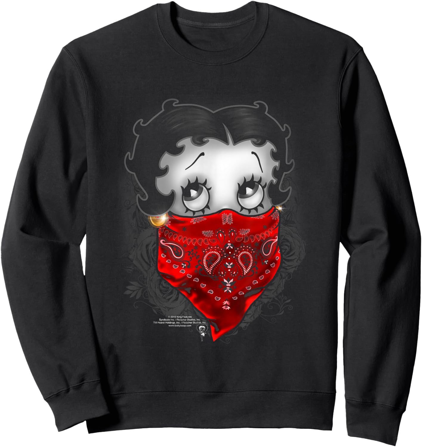 Betty Boop Bandana & Roses Sweatshirt - Sweatshirt | Black