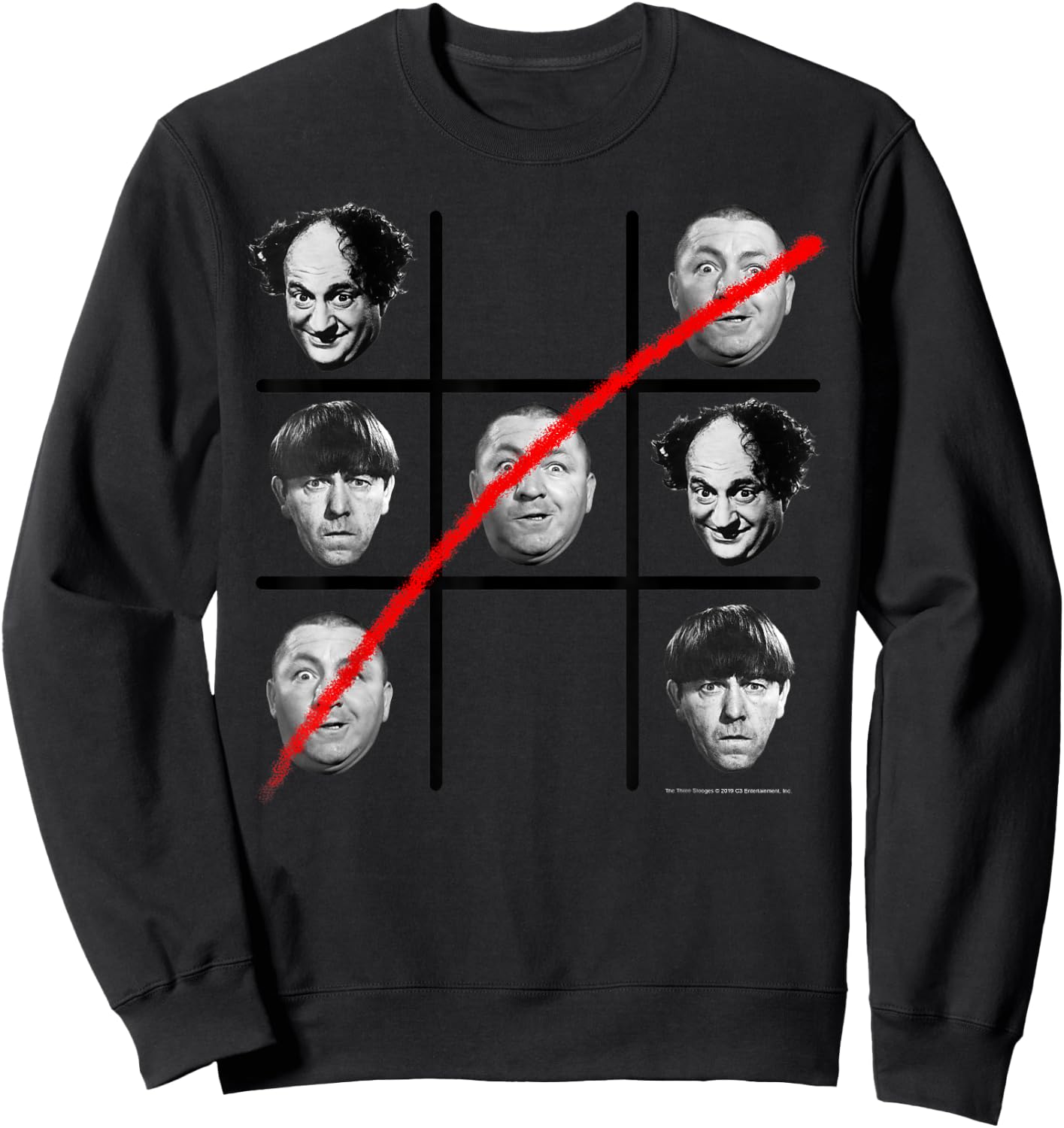 TTS- The Three Stooges Tic Tac Toe Sweatshirt - Sweatshirt | Black
