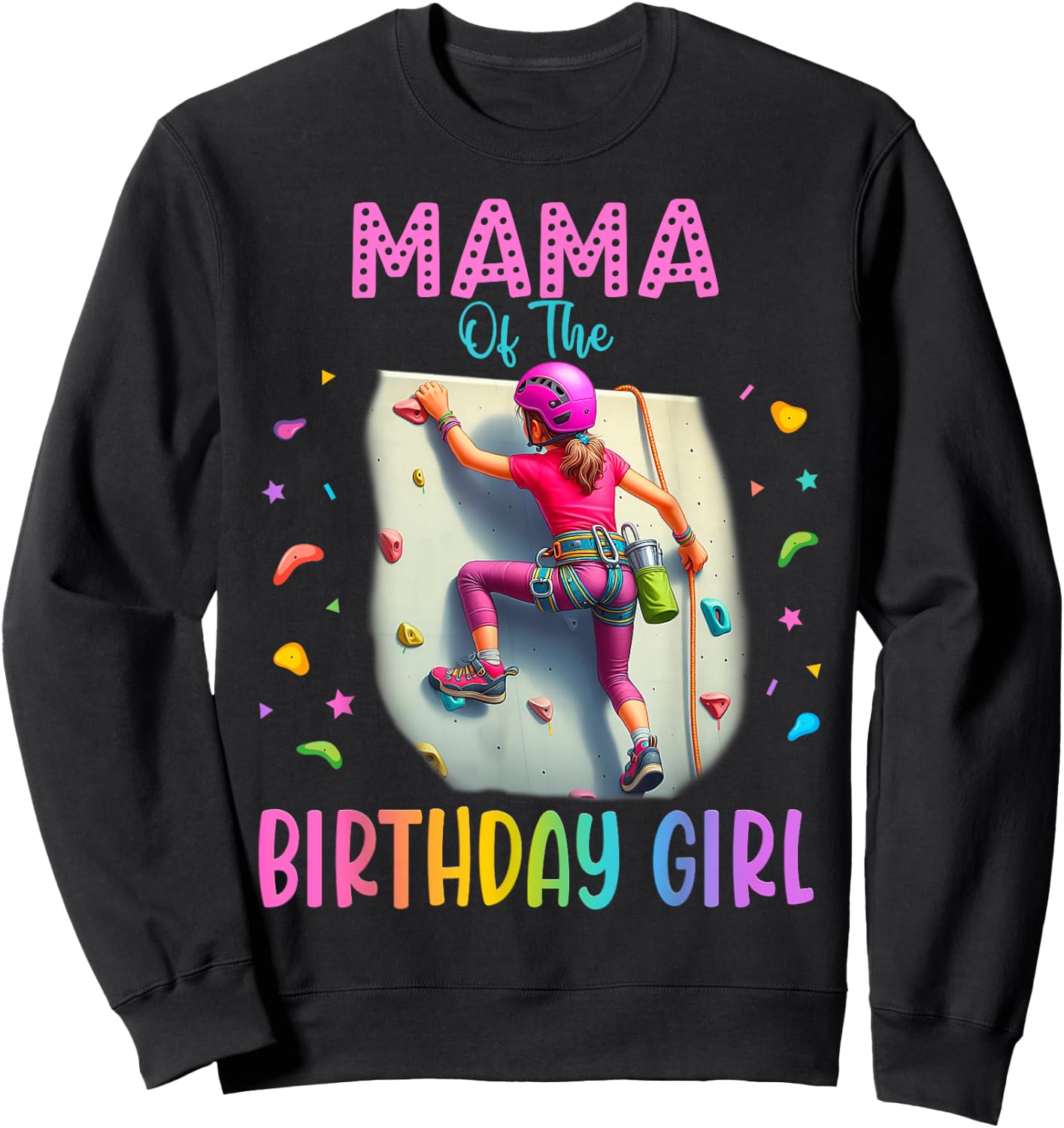 Rock Climbing Indoor Game Birthday Party Girl Matching Group Sweatshirt - Sweatshirt | Black