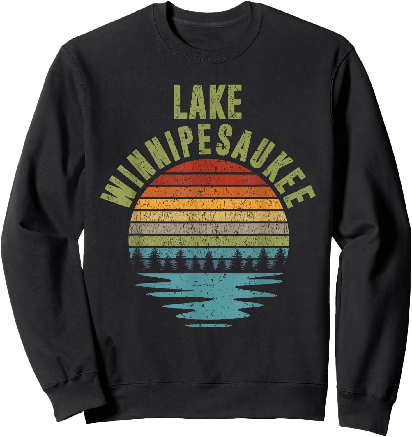 Lake Winnipesaukee Camping Wilderness - Nature Lakes Sweatshirt - Sweatshirt | Black