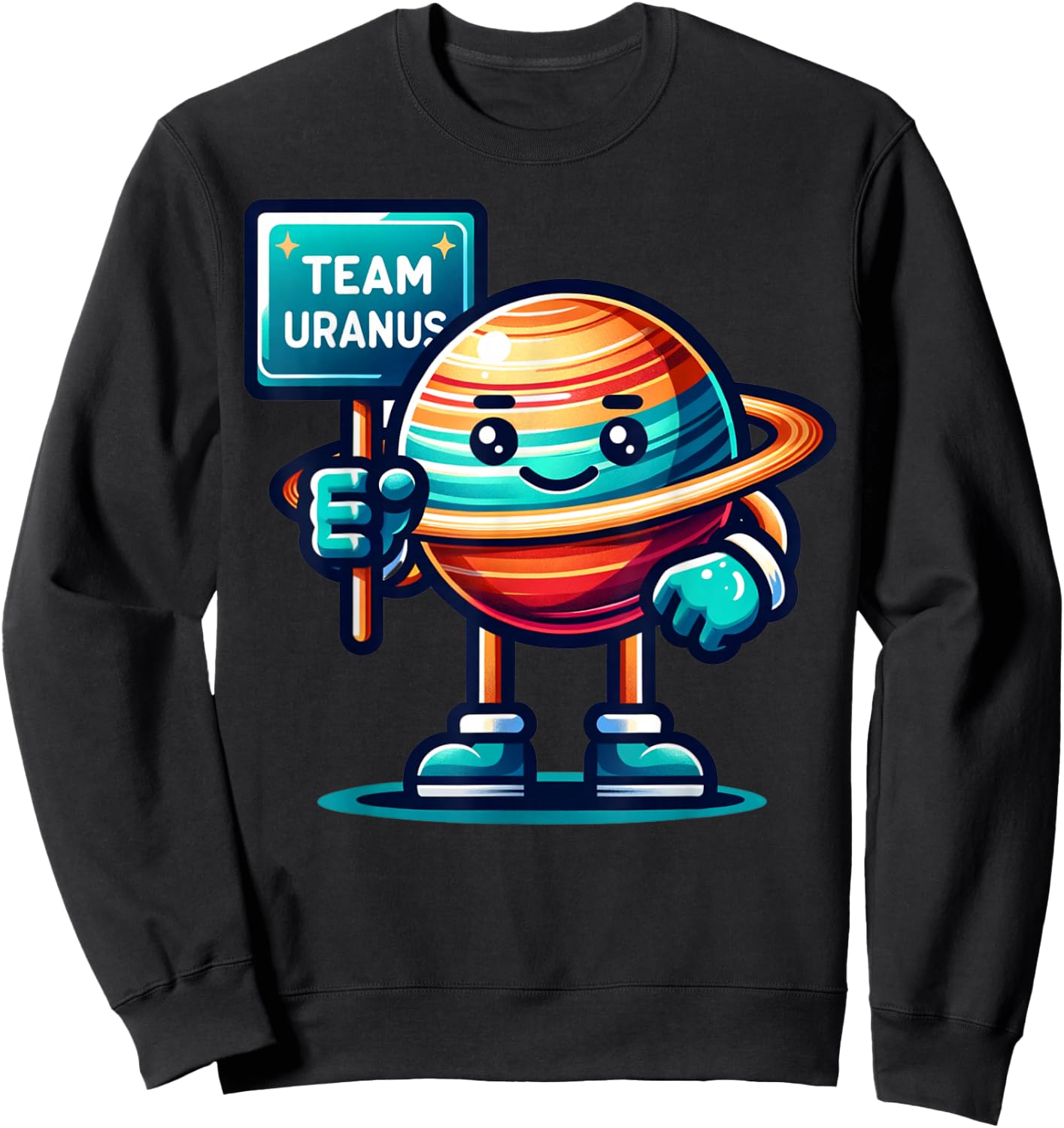 Team Uranus, Planet Mascot, Space Lover, Astronomy Sweatshirt - Sweatshirt | Black
