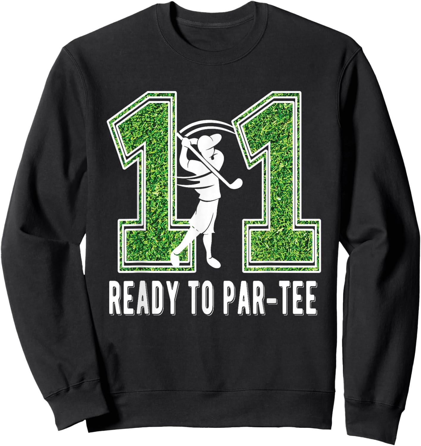 11th Birthday Golfer Boy Eleven Year Old Golf Player Sweatshirt - Sweatshirt | Black