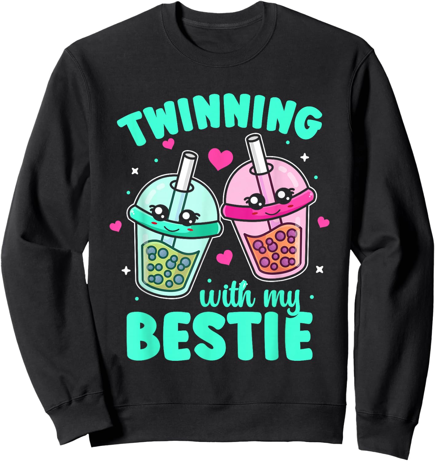 Twinning with My Bestie Twins Day Friends Matching Sweatshirt - Sweatshirt | Black