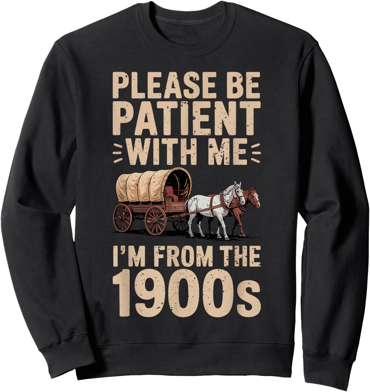 Please Be Patient with Me I'm from The 1900s Funny Vintage Sweatshirt - Sweatshirt | Black