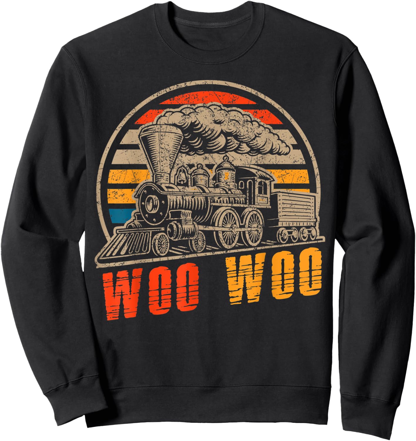 Vintage Trains Woo Woo Retro Vintage Train Sweatshirt - Sweatshirt | Black