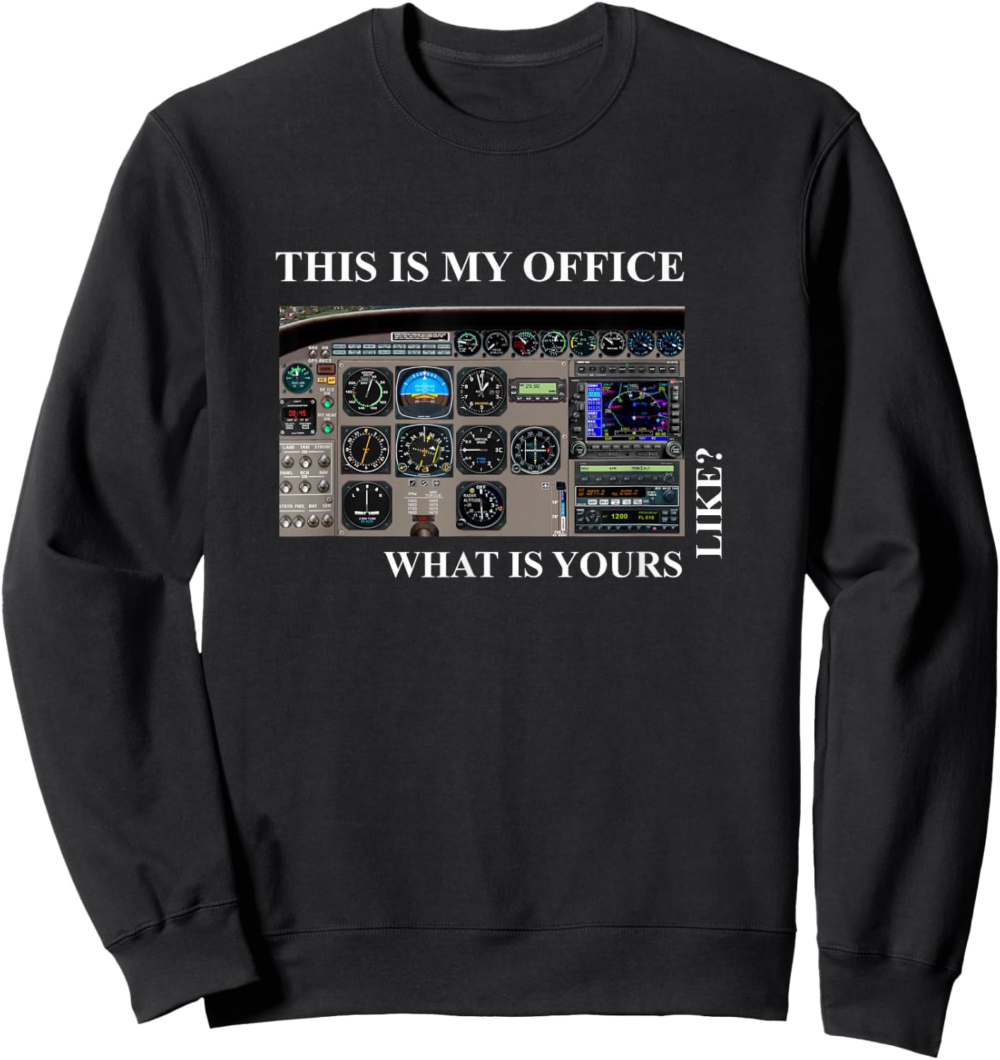 Aviation Pilot - Cessna 172 Cockpit Sweatshirt - Sweatshirt | Black