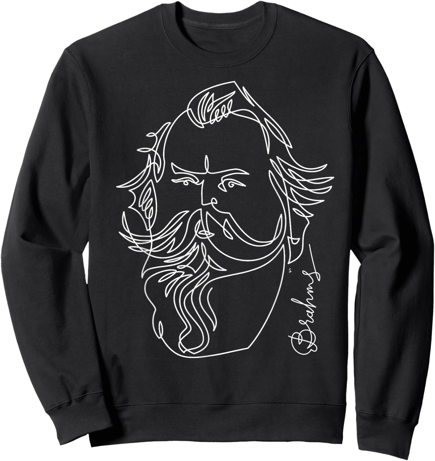 Brahms - Great Composers Classical Portrait Gift Sweatshirt - Sweatshirt | Black