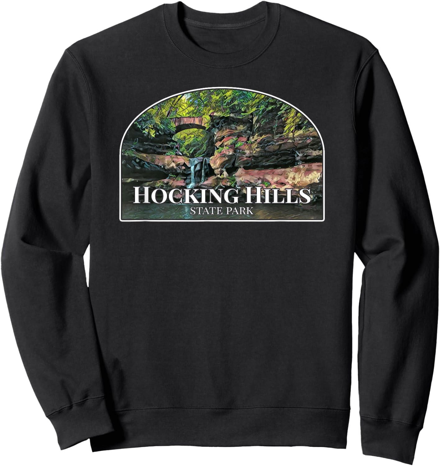 Hocking Hills State Park Ohio Hiking Sweatshirt - Sweatshirt | Black