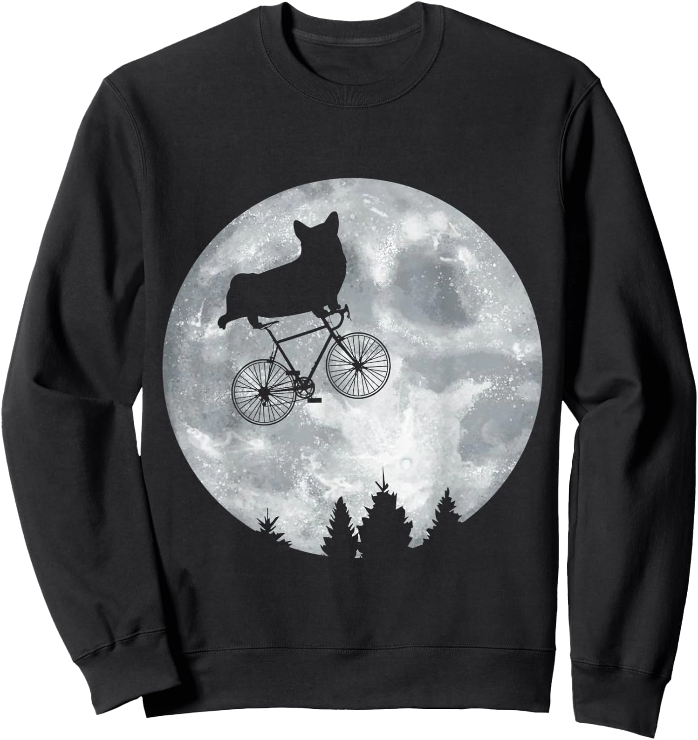 CORGI Riding Moon Bike Halloween Lunar Cycling PWC Sweatshirt - Sweatshirt | Black