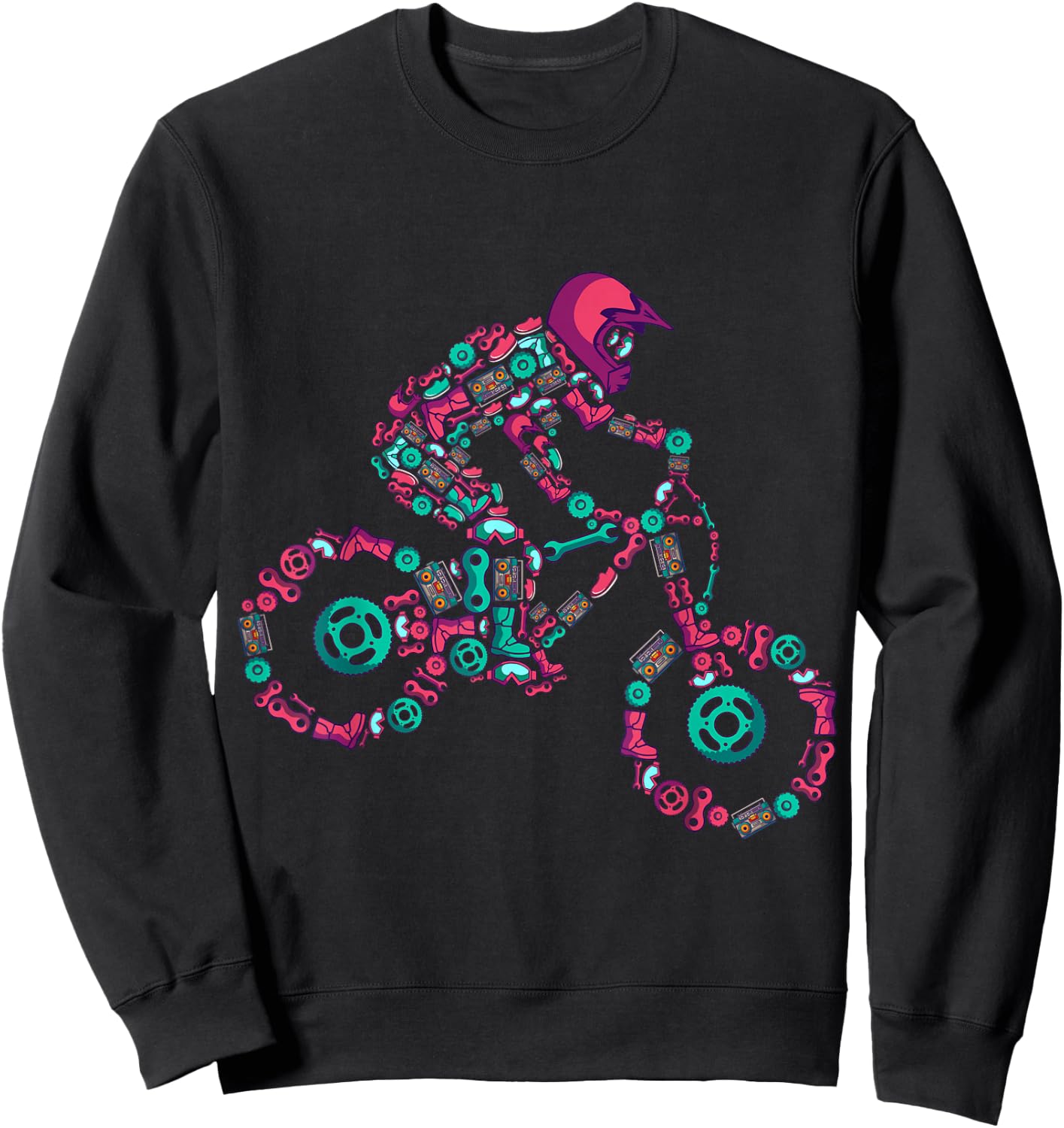 Mountain Bike MTB Downhill Biker Children Boys Sweatshirt - Sweatshirt | Black