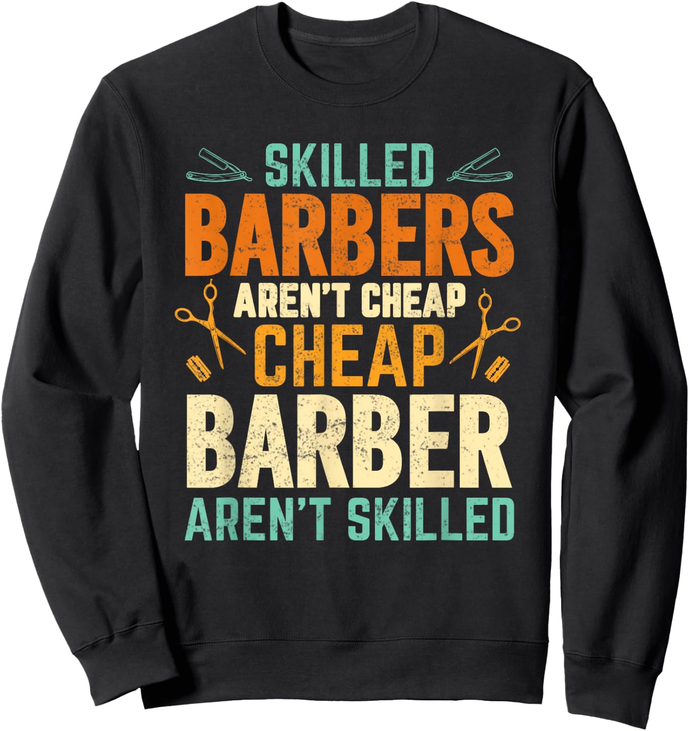 Barber Dad Funny Hairdressing Hair Stylists Barber Sweatshirt - Sweatshirt | Black