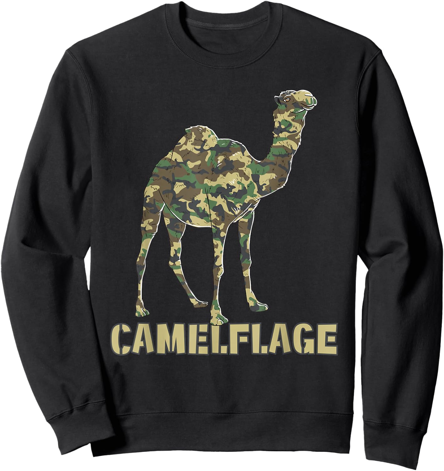 Camouflage Camel Flag Funny Word Game Sweatshirt - Sweatshirt | Black