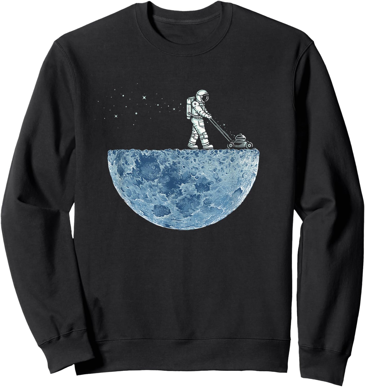 Astronaut Mowing the Moon, "Mown" Sweatshirt - Sweatshirt | Black