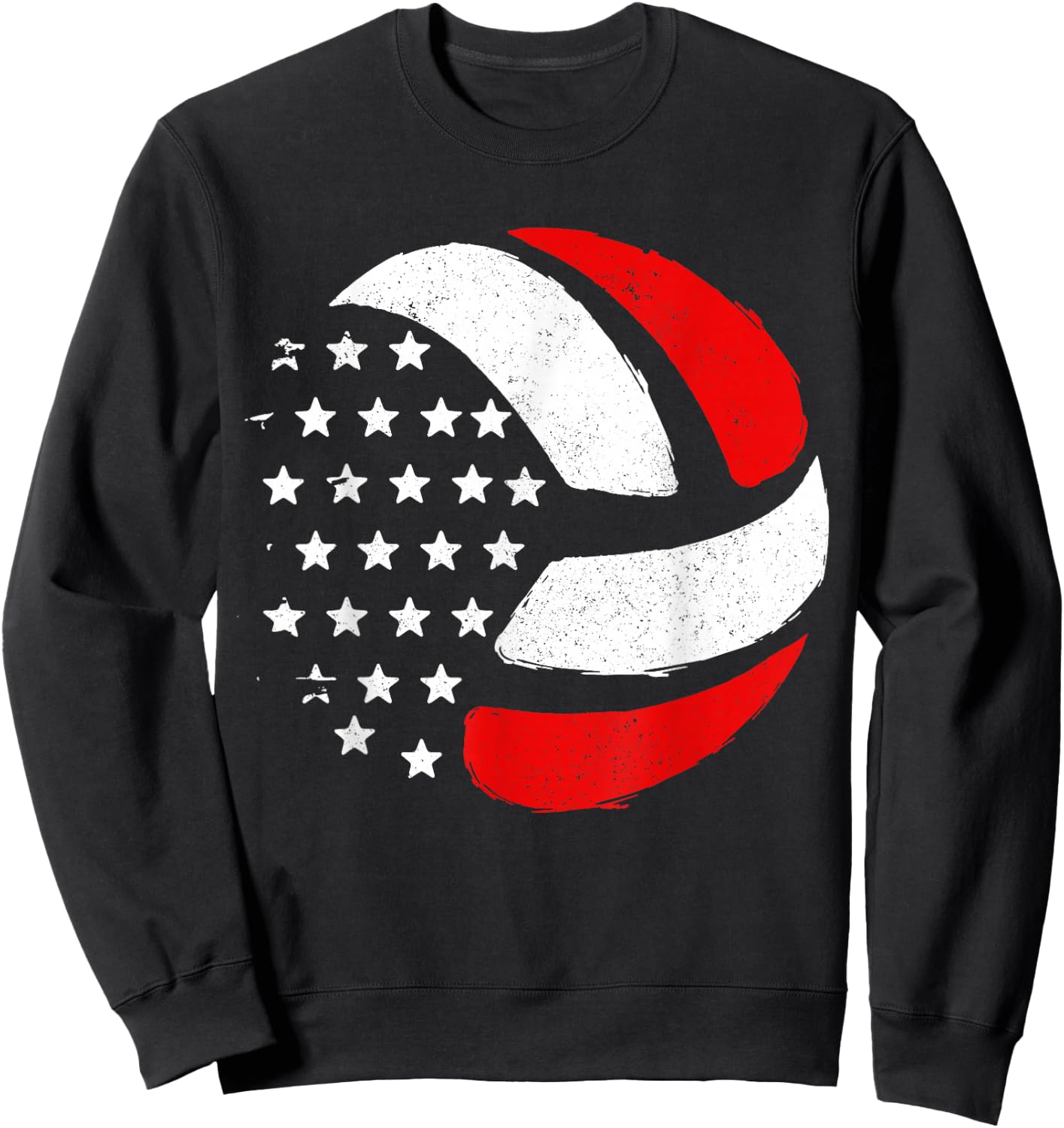 American Flag Patriotic 4th of July Volleyball Player Women Men Sweatshirt - Sweatshirt | Black