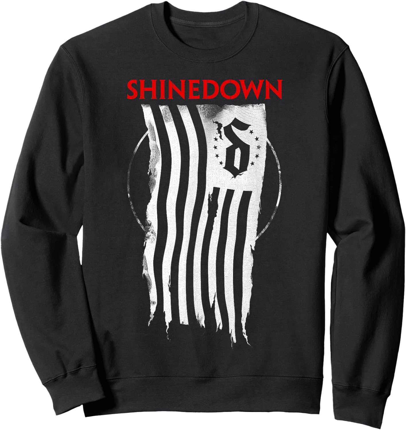 Shinedown Shredded Flag Sweatshirt - Sweatshirt | Black