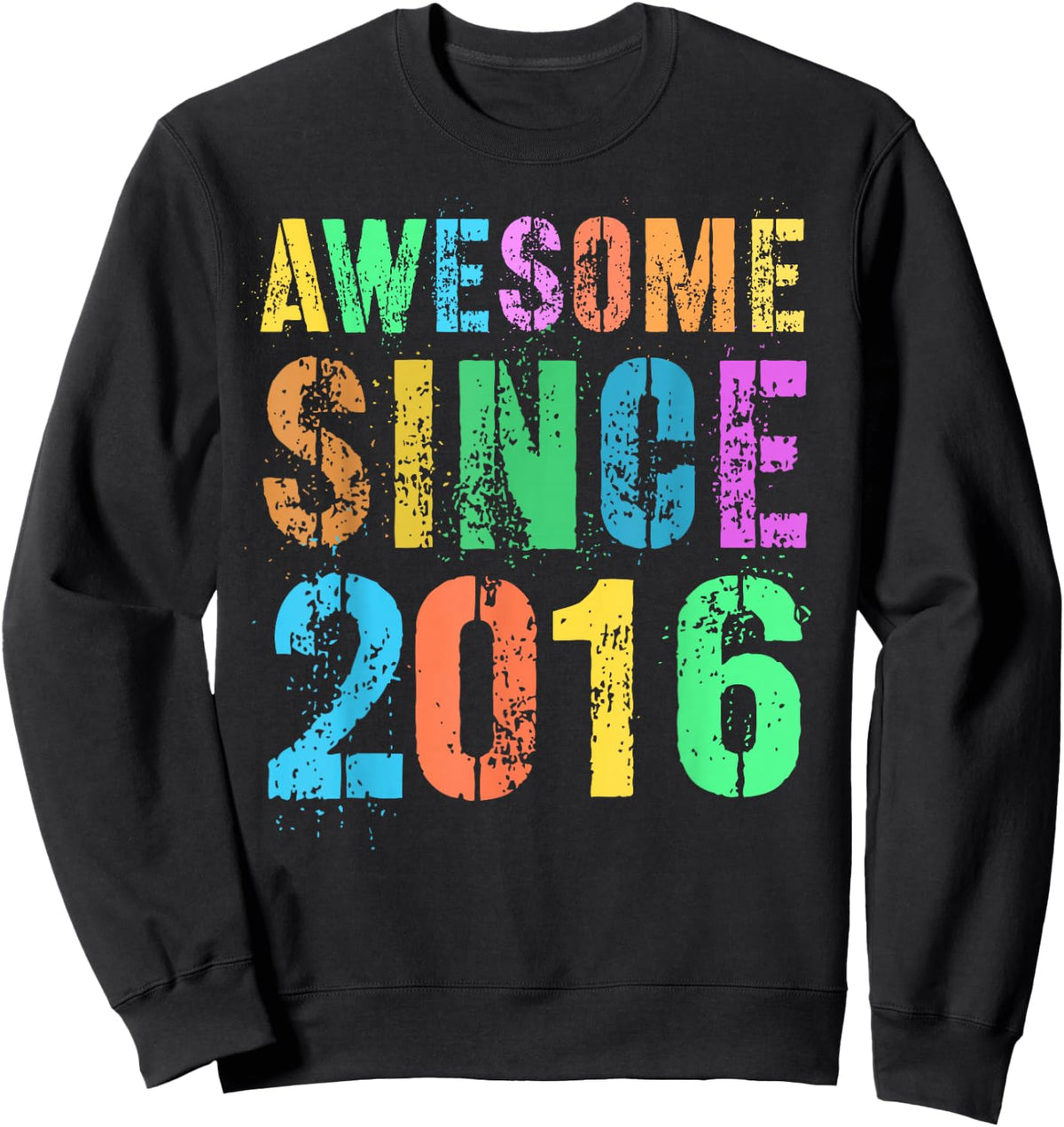 Vintage AWESOME SINCE 2016 10th Birthday Boy Girl My Tenth Sweatshirt - Sweatshirt | Black