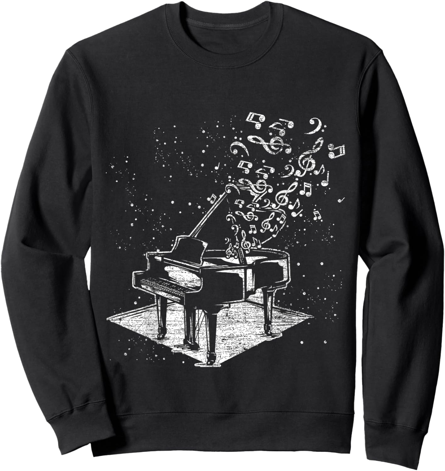 Music Melody Wings Gift Piano Sweatshirt - Sweatshirt | Black