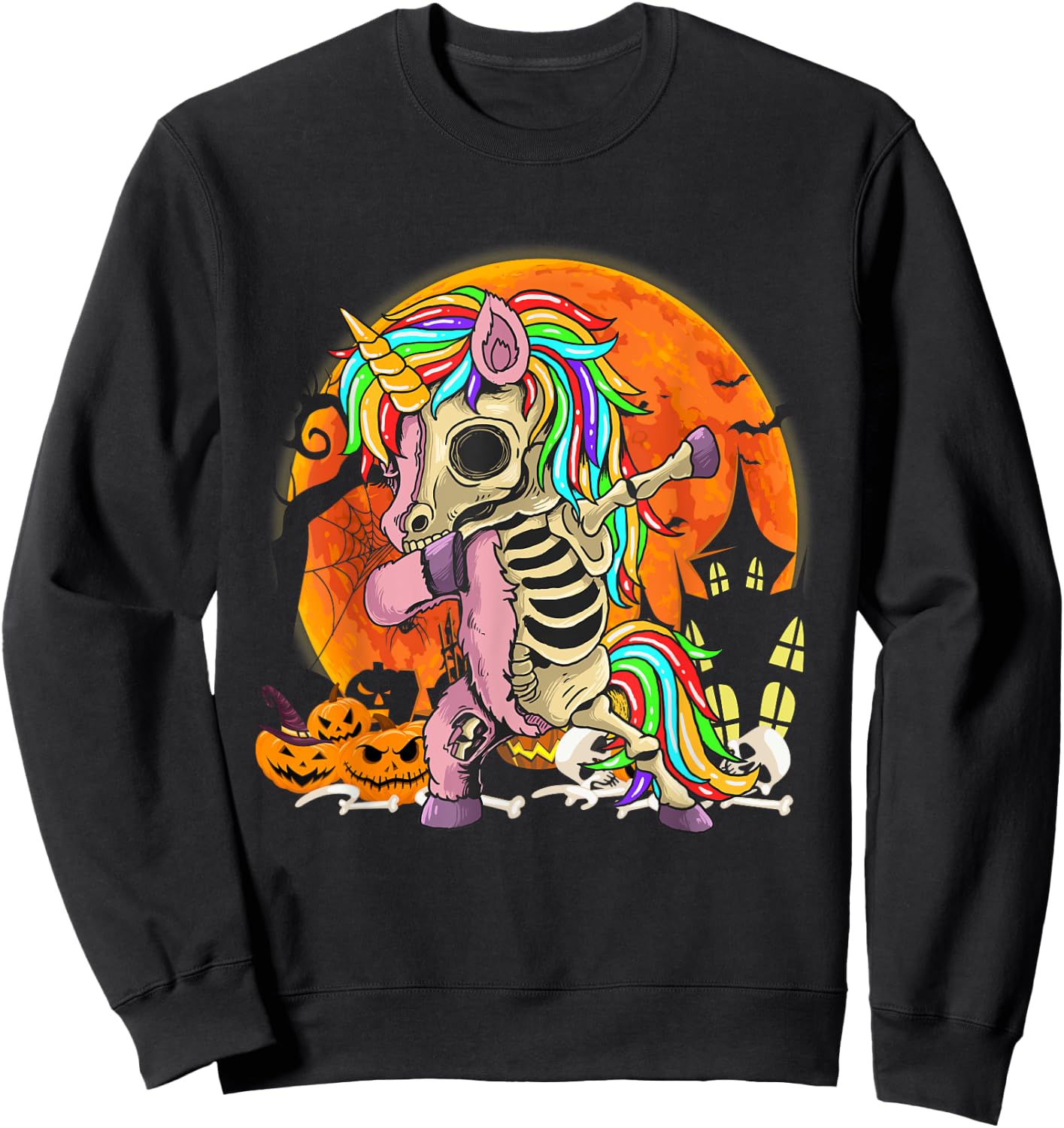 Zombie Unicorn Spooky Halloween boy girl Toddlers Zombiecorn Sweatshirt - Sweatshirt | Black