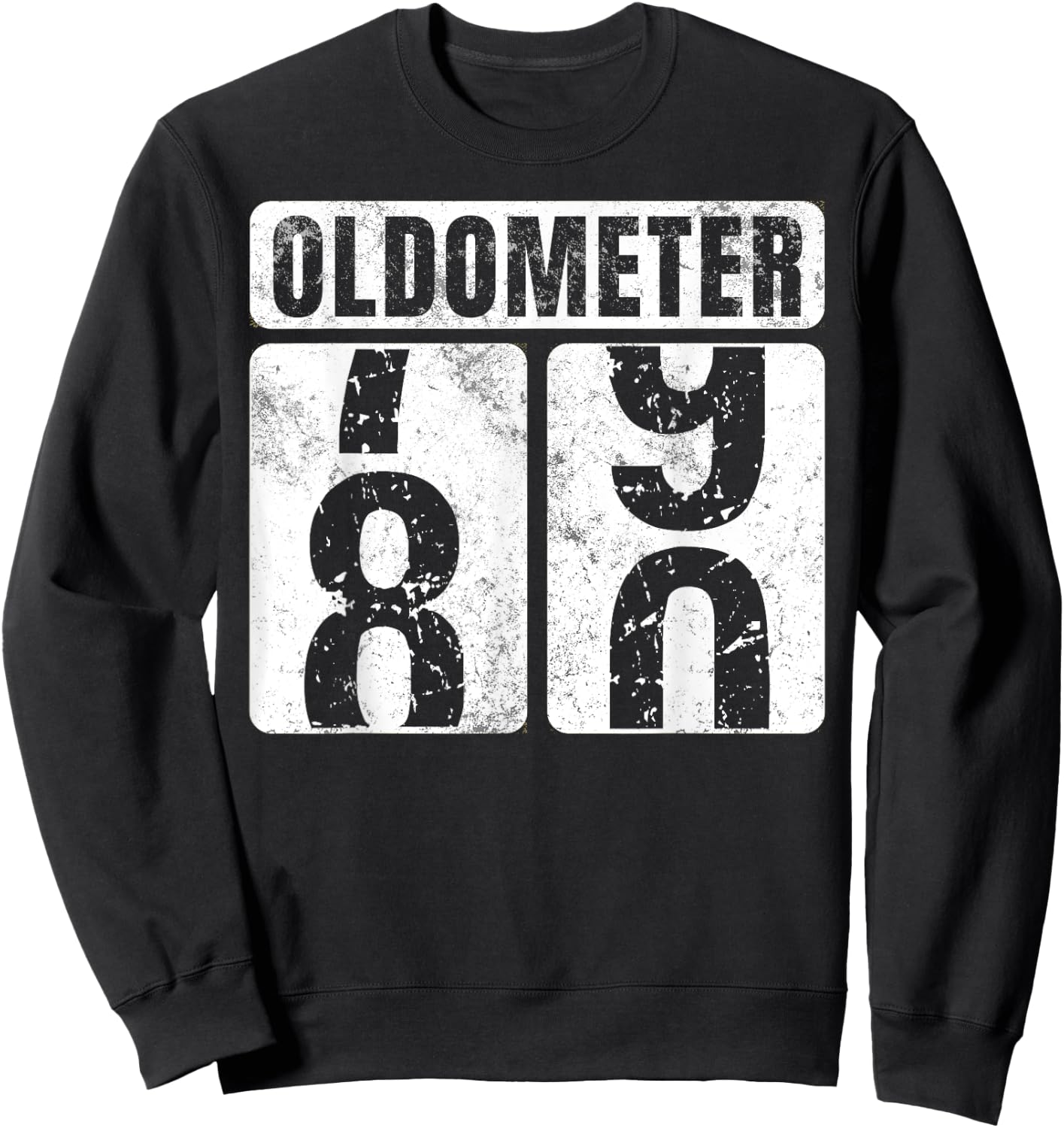 Oldometer 80 Shirt Vintage Funny 80th Birthday Gift Sweatshirt - Sweatshirt | Black